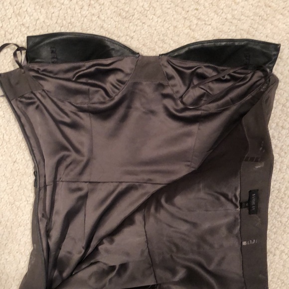 Blanquette Label grey mesh strapless dress with lamb leather detail - Picture 16 of 16